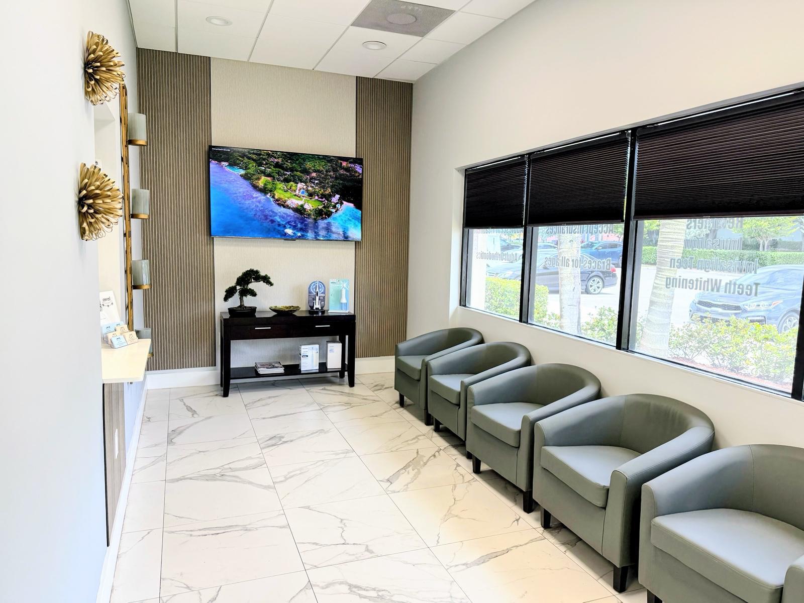 Coral Orthodontics waiting room and chairs
