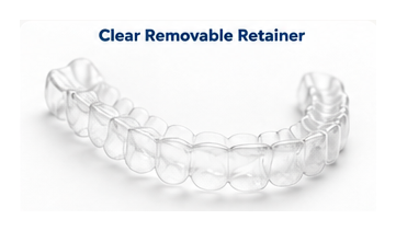 Clear removable orthodontic retainer